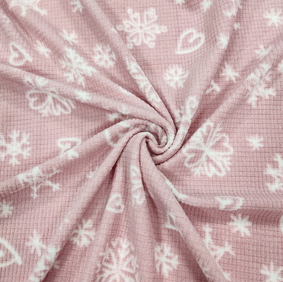 Soft Jacquard Printed Pink Micro Polar Fabric 160gsm