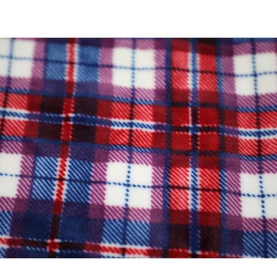 Plaid Printed 280gsm Micro Fleece Fabric For Garment Scarf