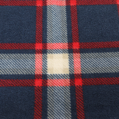 Plaid Printed Classic Micro Fleece Fabric 350gsm For Gloves Scarf