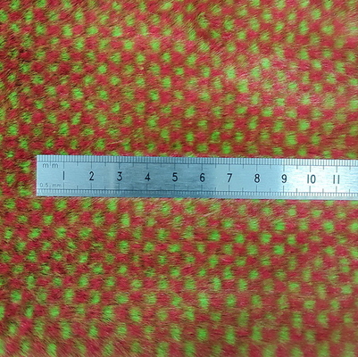 Plaid Printed Brown Faux Fur Fabric 350gsm Thermal Long Pile For Balnkets Toys