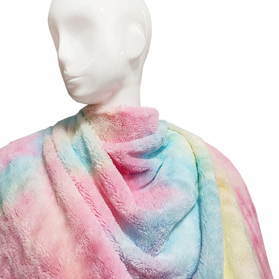 Tie Dyed Gradient Artificial Fur Fabric Rabbit For Clothes Toy Handbag Upholstery