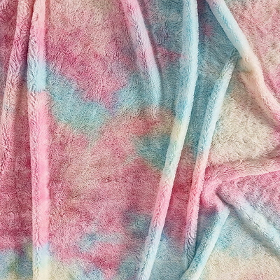Tie Dyed Gradient Artificial Fur Fabric Rabbit For Clothes Toy Handbag Upholstery