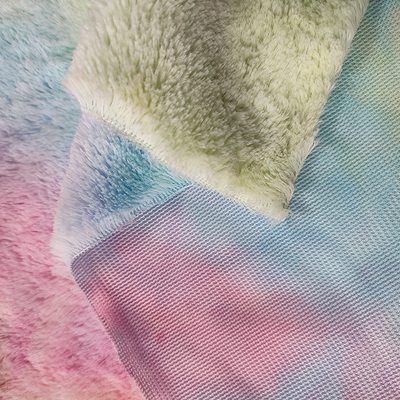 Tie Dyed Gradient Artificial Fur Fabric Rabbit For Clothes Toy Handbag Upholstery