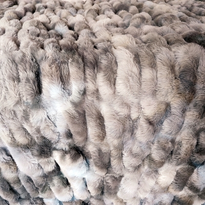 Polyester Spandex Stretchy Faux Fur Rabbit Fabric 350gsm For Blankets Carpet