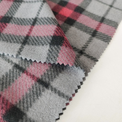 Plaid Printed Micro Fleece Fabric Classic Polar For Scarves Gloves Dress