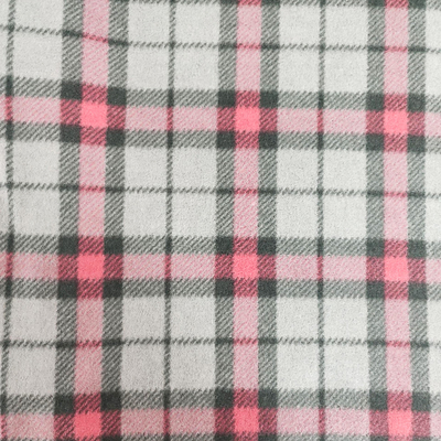 Plaid Printed Micro Fleece Fabric Classic Polar For Scarves Gloves Dress